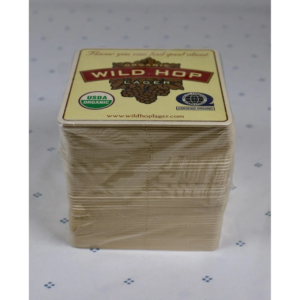 WILD HOP LAGER Beer Coasters VINTAGE Organic‎ Flavor Pack of 50 Beer Lover